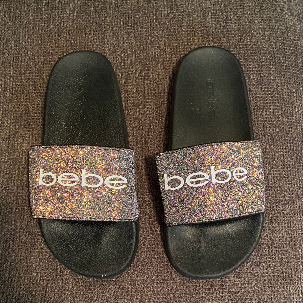 Bebe Multicolor Glitter Slides